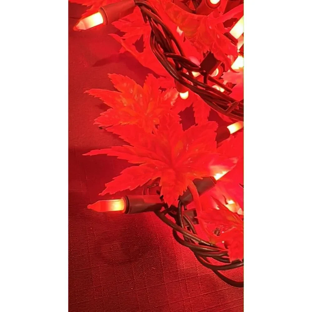 Noma Vintage Halloween 150  Lights Garland Maple Leaf